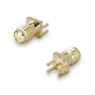 SMA(female) connector, solder attachment, for PCB thickness 1,6 mm, 4 pins, 6,0x3,6 mm