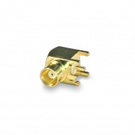 MCX(female)  right angle connector, solder attachment, for PCB