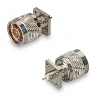 Connector N(male)- P245, 4 hole flange panel mount, screws M3 