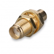 SMA(female) connector for case, with nut, for soldering on cable RG402 (0.141")