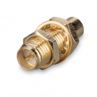 RP-SMA(female) connector for case, with nut, for soldering on cable RG402 (0.141")