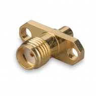 SMA(female) connector for case, 2 hole flange panel mount, for soldering on cable RG405 (0.086")