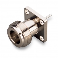 P245 N(female) connector, 4 hole flange panel mount