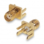 SMA(female) connector, solder attachment, for PCB, 4 pins, 9.0x5.3 mm