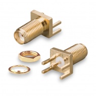 S-P-52-2A SMA(female) connector solder attachment, for PCB thickness 1,6 mm, elongated