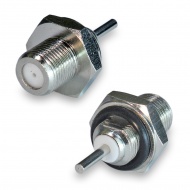 F(female) connector, front mount, collet, with hexahedron 15 mm, sealed, thread 3/8"x32